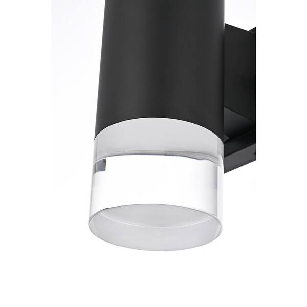 TIMELESS HOME 9 in. Black Outdoor Hardwired Wall Sconce with