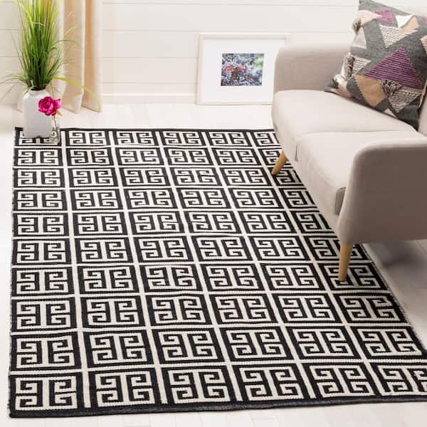 Montauk Black/Ivory 3 ft. x 4 ft. Floral Geometric Area Rug
