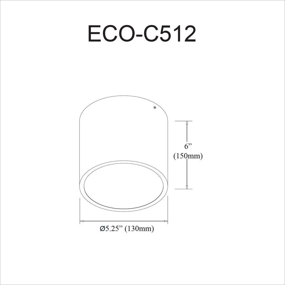 Echo Matte Black 5'' Modern LED Drum Ceiling Light