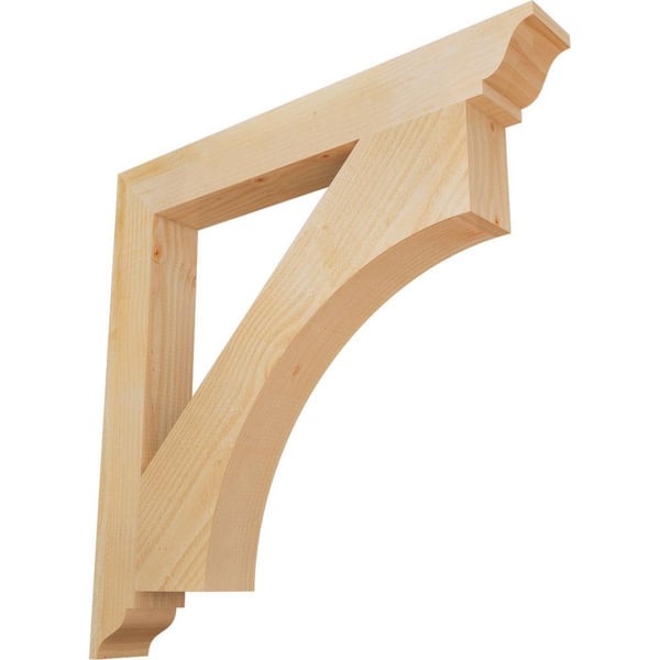 Ekena Millwork 4 in. x 32 in. x 32 in. Douglas Fir Westlake Traditional Rough Sawn Bracket