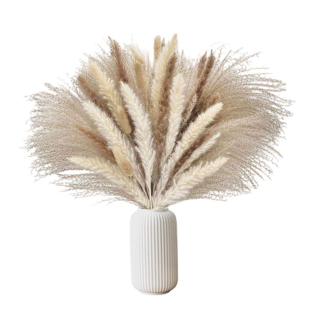 3pc 18'' Artificial Pampas Grass Reed Black Fluffy Dried Pompas