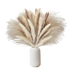 85-Pieces Natural Dried Pampas Grass Bouquet with Bunny Tails, Dried Flowers and Pompas for Home Decor