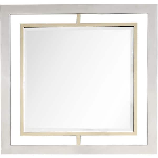 HomeRoots 32 in. W x 32 in. H Glass Gold Decorative Mirror