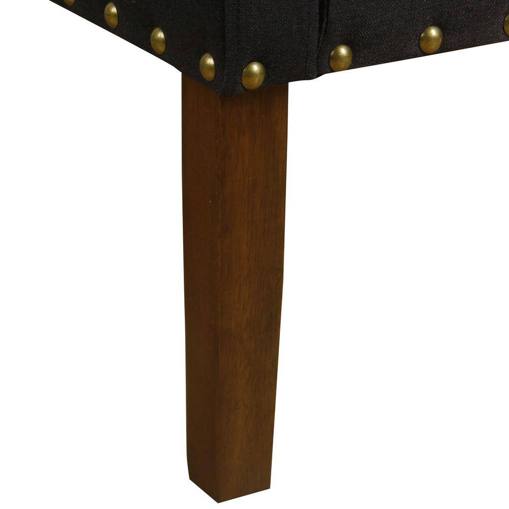 Deep Navy Modern Swoop Accent Chair with Nailhead Trim