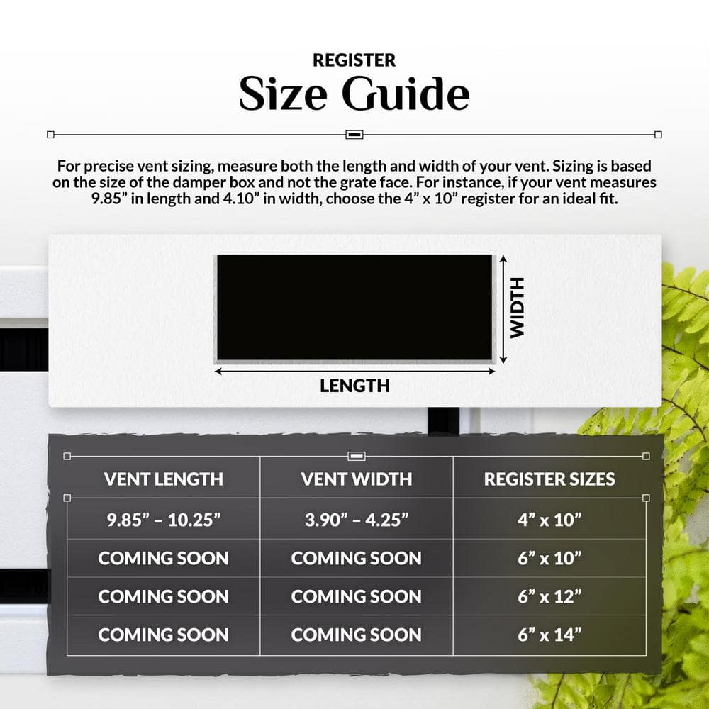4 in. x 10 in. Paintable Plastic Wall Register in Textured White