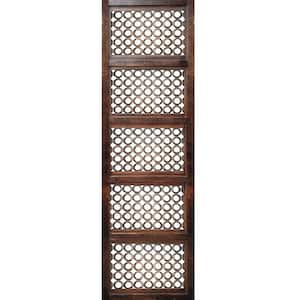 20 in. x 1 in. x 72 in. Brown Decorative Mango Wood Wall Panel with See Through Circular Pattern
