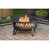 Pleasant Hearth Harmony 36 in. W x 22.8 in. H Round Steel Wood Burning ...