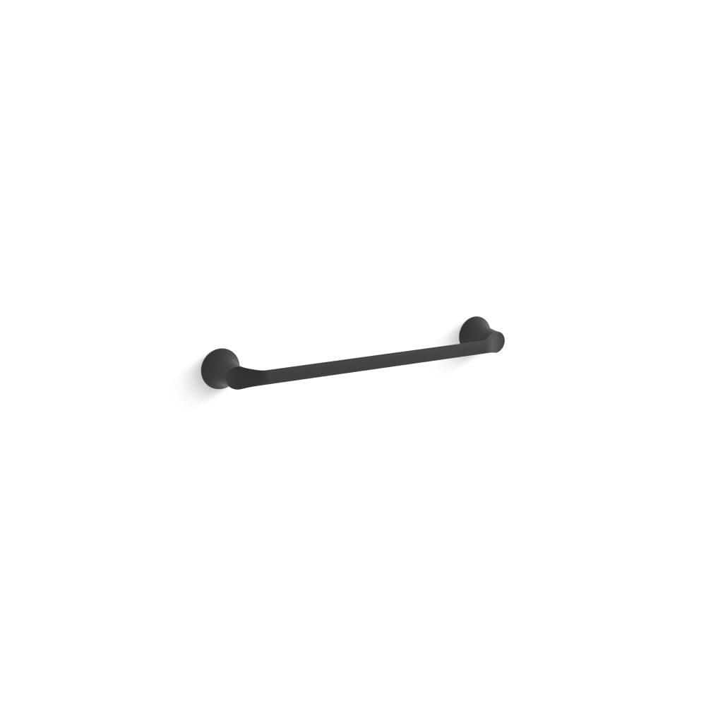 KOHLER Simplice 18 in. Wall Mounted Single Towel Bar in Matte Black