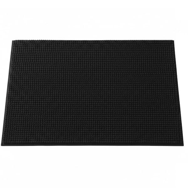 Black 19 in. x 30 in. Indoor/Outdoor Dirt Trapper Door Mat-Washable, Non-Slip Entryway Rug