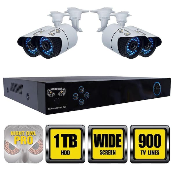 Night Owl X100 Series 8-Channel 960H Surveillance System with 1TB HDD and (4) Hi-Resolution 900 TVL Cameras
