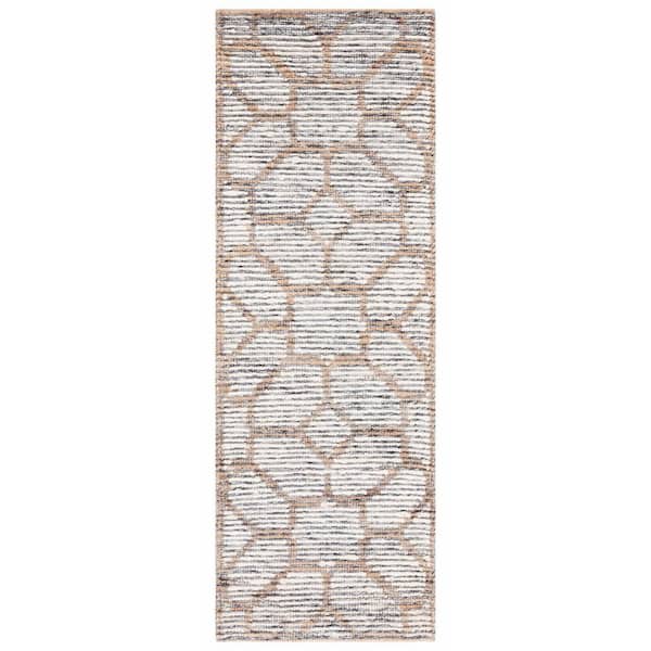 SAFAVIEH Natural Fiber Beige/Ivory 2 ft. x 7 ft. Woven Floral Runner Rug