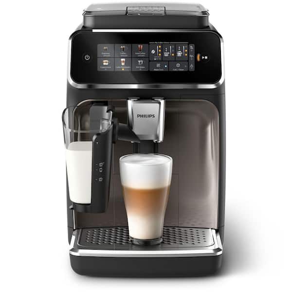 1-Cup Fully Automatic Espresso Machine with LatteGo Milk Frother, Black and Chrome