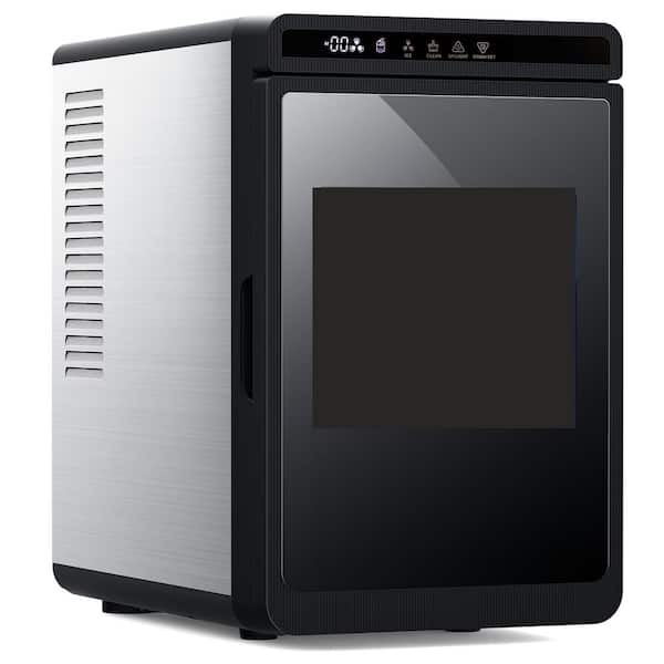 9.45 in 26 lb. Portable Cube Ice Maker Makes 3 Large, 2" Crystal Clear Ice Cubes in 15 Mins in Stainless Steel Black