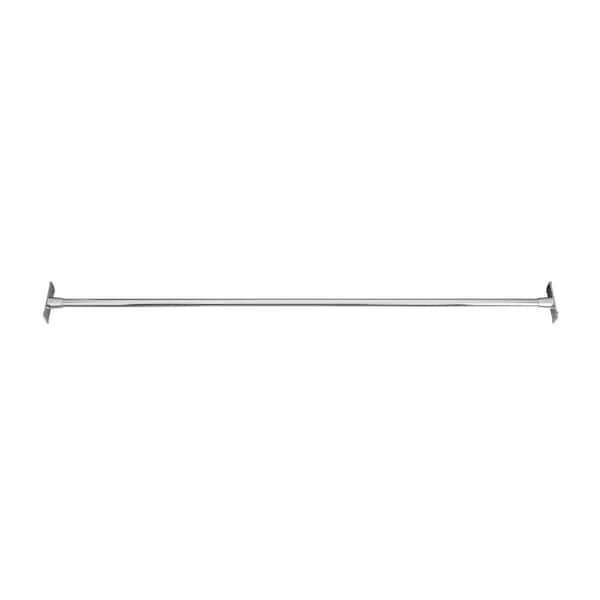 Linea 60 in. L Brass Tarnish Resistant Single Straight Shower Curtain Rod in Chrome