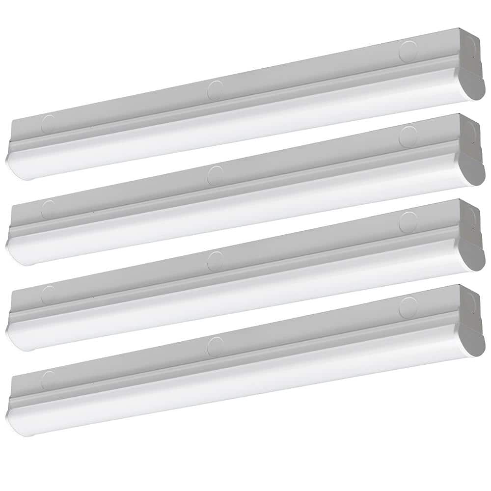 4-Pack 2 ft. 17-Watt Integrated LED White Strip Light Fixture Bright White 4000K 1800 Lumens 120-277V Direct Wire price history on PriceWatchPro