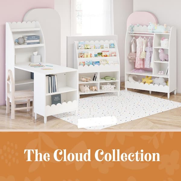DHP Cloud Kids' Desk 47.59 in. with Shelves, White 6467013COM - The Home  Depot