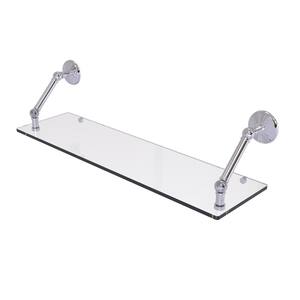 Prestige Monte Carlo Collection 30 in. Floating Glass Shelf in Polished Chrome