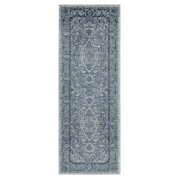United Weavers Veronica Adaleigh Blue/Grey 2 ft. 7 in. x 7 ft. 2 in. Runner Rug