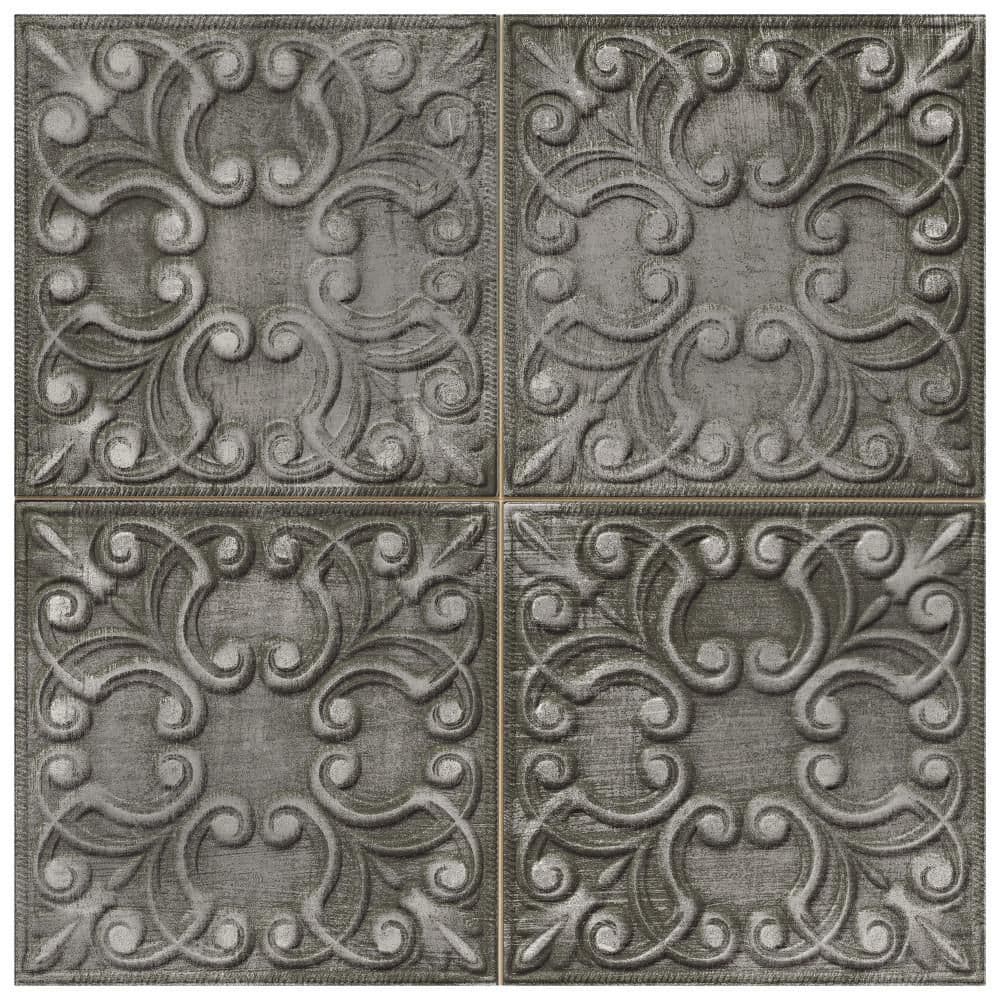 Victorian Tin Iron 9 in. x 9 in. Porcelain Wall Take Home Tile Sample price history on PriceWatchPro