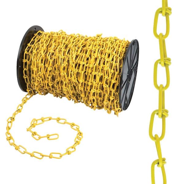 Everbilt #2/0 x 175 ft. Zinc Plated Steel Double Loop Chain, Yellow