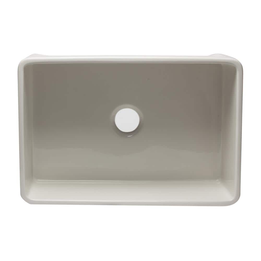 30'' Biscuit Fireclay Farmhouse Single Bowl Kitchen Sink