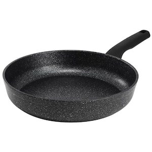 Ornella Nonstick 12 in.  Aluminum Frying Pan in Granite Black