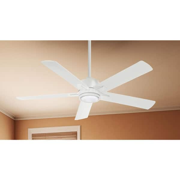 Stout 54 in. LED Indoor Flat White Ceiling Fan with Light and Remote Control