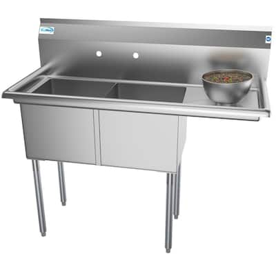 H.D. 14GA Compartment Restaurant Commercial Sink, with Left or