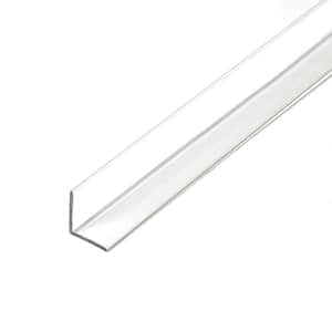 7/16 in. D x 1/2 in. W x 36 in. L Clear Butyrate Plastic 90° Uneven Leg Angle Moulding 12 Total L ft. (4-Pack)