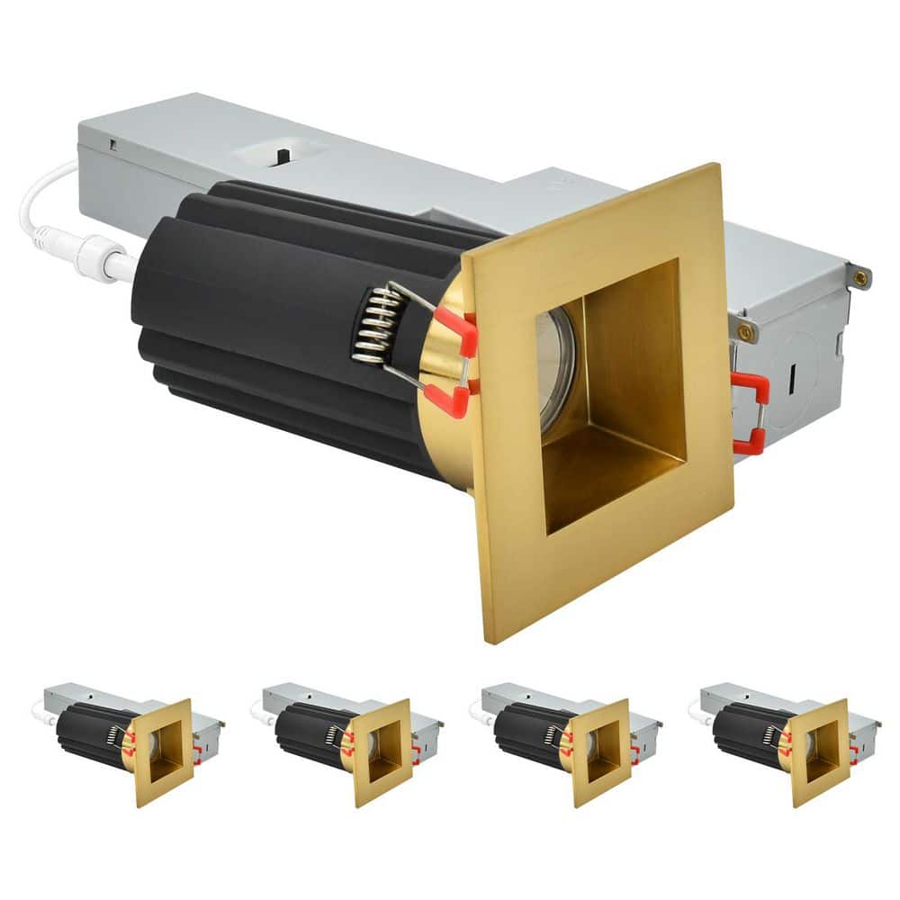 2 In. Integrated LED Regressed Light with Square Brass Trim 5CCT Dimmable 14/20W, 60° Beam, 1200/1700LM, 277V 4 Pack price history on PriceWatchPro