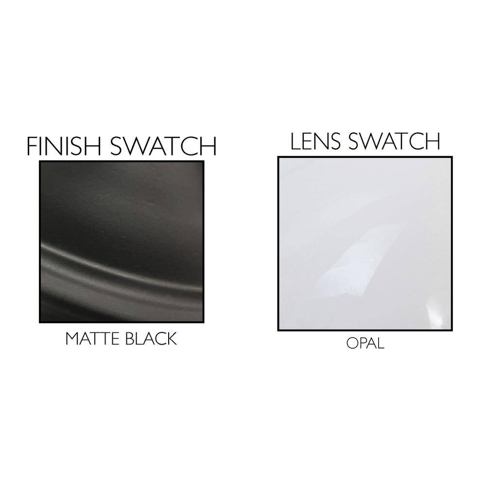 Davis Matte Black Modern Indoor/Outdoor Wall Light with Etched White Opal Glass