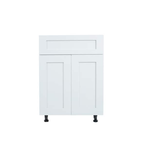 Cambridge Everest 24 in. W x 21 in. D x 34.50 in. H Ready to Assemble Shaker Bath Cabinet in White