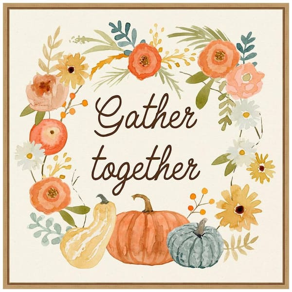 Amanti Art 22 in. Harvest Home II Fall/Thanksgiving Framed Canvas Box Wall Art