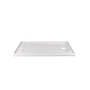 Passage 60 x 32 Alcove Shower Pan Base with Right Drain in White