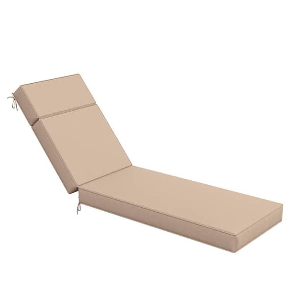 71 in. x 21 in. x 4 in. Premium Waterproof Chaise Lounge Cushion, All-Weather Replacement for Outdoor Chairs Sand