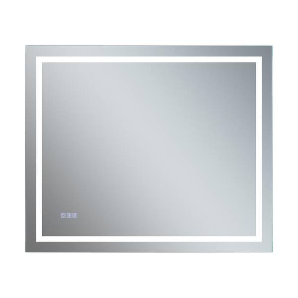 Dimakai 30 in.W x 36 in. H Frameless Single Wall-Mount LED Light Bathroom Vanity Mirror with Defogger and Dimmer