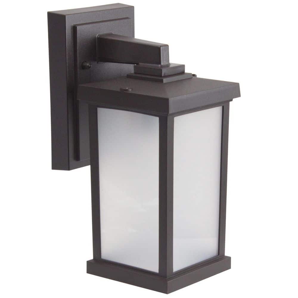 Artisan Small Square 11.60 in. Bronze Composite Outdoor Hardwired Lantern Sconce with Frosted Diffuser 3000K LED price history on PriceWatchPro