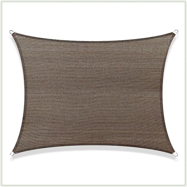 16 ft. x 20 ft. Brown Rectangle Sun Shade Sail for Backyard Deck Outdoor