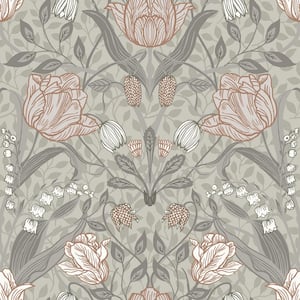 Filippa Grey Tulip Non Woven Paper Wallpaper Sample