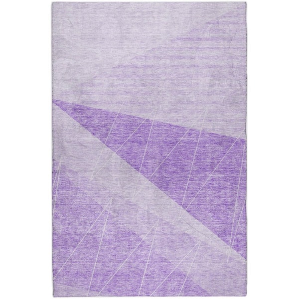 Dream Shag Premium Machine Washable Abstract ADS706 Lavender 9 ft. x 12 ft. Area Rug