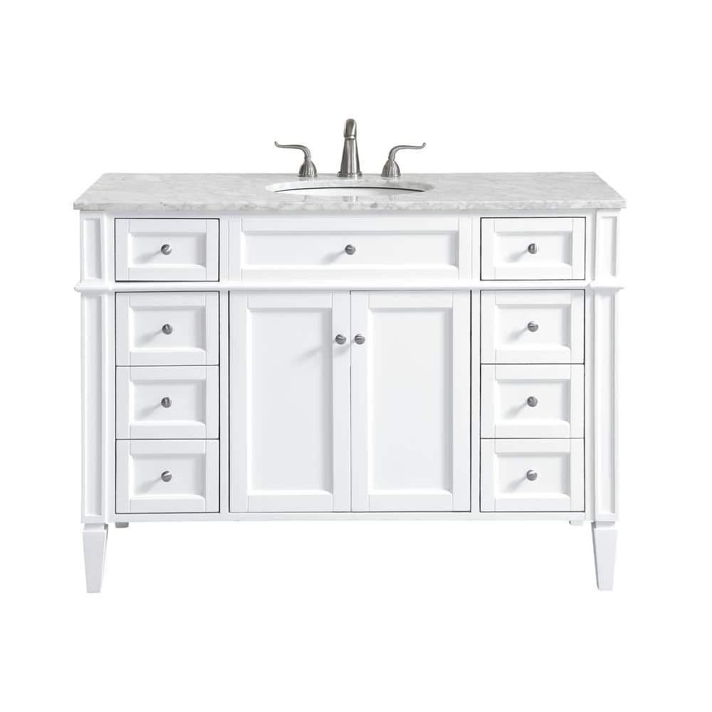 Simply Living 48 in. W x 21.5 in. D x 35 in. H Bath Vanity in White with Ca