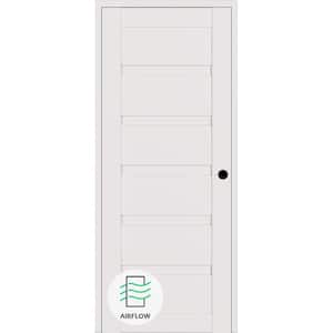 Louver DIY-Friendly 18 in. x 96 in. Left-Hand Snow-White Wood Composite Single Swing Interior Door