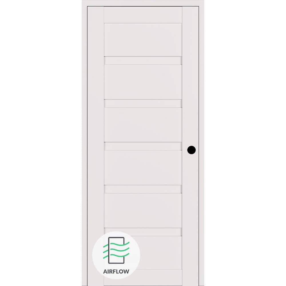 Louver DIY-Friendly 30 in. x 84 in. Left-Hand Snow-White Wood Composite Single Swing Interior Door price history on PriceWatchPro