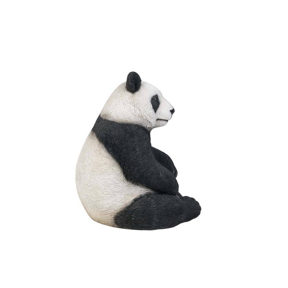 Large Black and White Polyresin Seated Panda Figurine