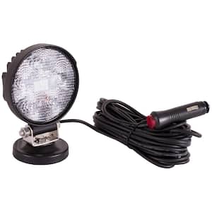 4 in. Diameter Truck Car Utility Off Road Vehicle Boat Marine Mounted LED Round Flood Work Light, Clear