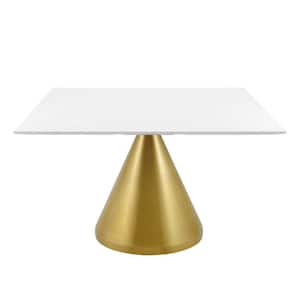 Tupelo 47 in. Gold White Square Dining Table