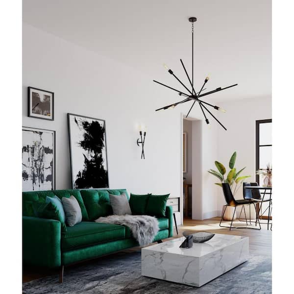 Astra 8-Light 42 in. Matte Black Modern Chandelier