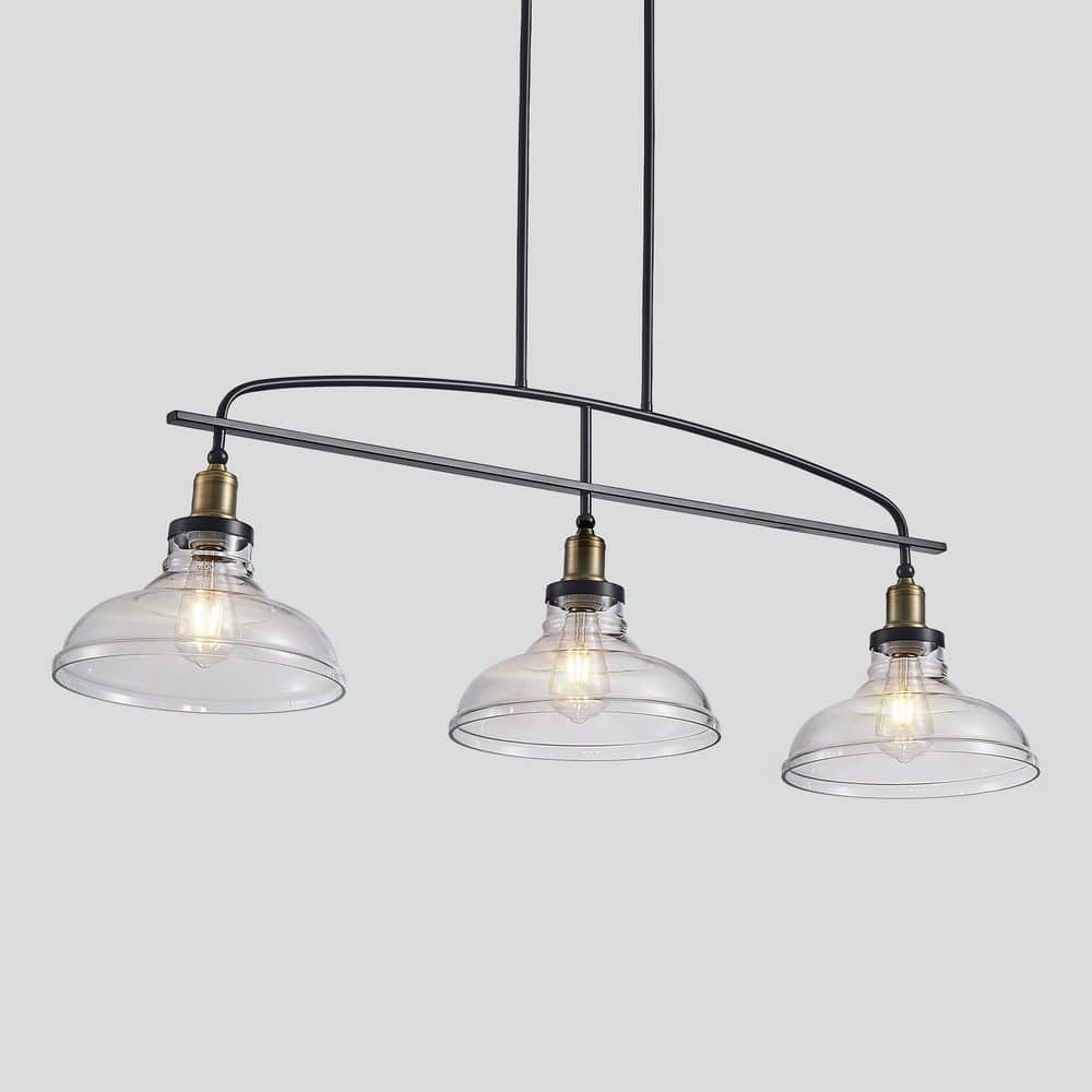 3-Light Black Vintage Design Chandelier for Living room Dining Room Bedroom