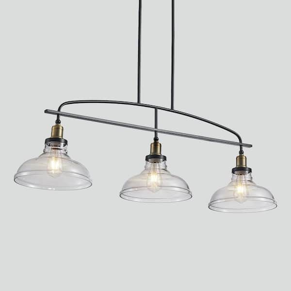 FIRHOT 3-Light Black Vintage Design Chandelier for Living room Dining Room Bedroom with 3 E26 Bulb No Bulbs Included