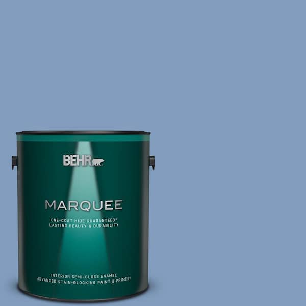 BEHR MARQUEE 1 gal. #M530-4 Washed Denim One-Coat Hide Semi-Gloss Enamel Interior Paint & Primer